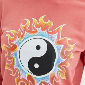 Pink Front Crew Neck Graphic Print Women's Sweatshirt - Sweatshirts 22