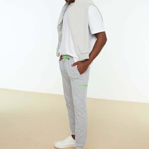 Grey Drawstring Cuffed Men's Sweatpants Grey Drawstring Cuffed Men's Sweatpants - Sweatpants 32