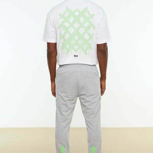 Grey Drawstring Cuffed Men's Sweatpants Grey Drawstring Cuffed Men's Sweatpants - Sweatpants 34