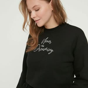 Printed Crop Sweatshirt - Sweatshirts 66