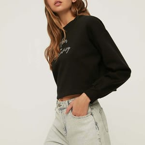 Printed Crop Sweatshirt - Sweatshirts 61