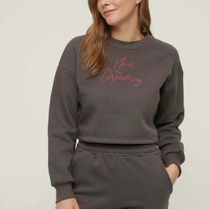 Printed Crop Sweatshirt - Sweatshirts 31