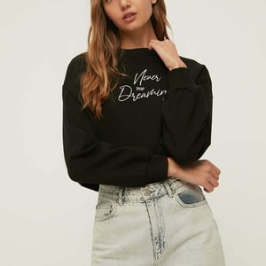 Printed Crop Sweatshirt - Sweatshirts 62
