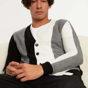 Regular Color Block Cardigan - Cardigans 45