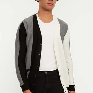 Regular Color Block Cardigan - Cardigans 46