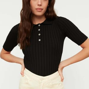 Polo Neck Knitted Sweater Trendyol - Women's Sweaters 34