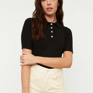 Polo Neck Knitted Sweater Trendyol - Women's Sweaters 37