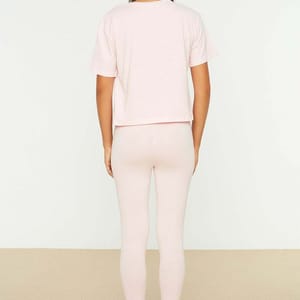 Pink Front Printed Knitted Women's Pyjama Set Pink Front Printed Knitted Women's Pyjama Set - Co-ord Sets 24