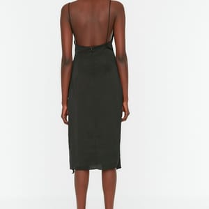 Asymmetric Ruffle Detail Strappy Dress Trendyol - Women's Party Dresses 24