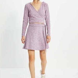 Double Breasted Knitted Knitted Wrap Top
