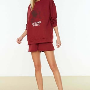 Crew Neck Top & Shorts Set Trendyol - Women's Co-ord Sets 24
