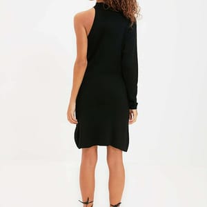 Knitted One Shoulder Dress - Mini Dresses 37