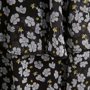 Black Floral Print Ruffle Long Sleeve Detail Women's Dress Black Floral Print Ruffle Long Sleeve Detail Women's Dress - Mini Dresses 22