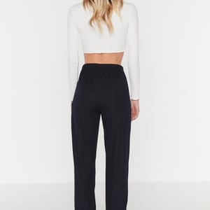 Navy Blue High Waist Women's Joggers Trendyol - Women's Trousers 4