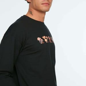 Black Front Print Printed Men's Sweatshirt - Sweatshirts 22