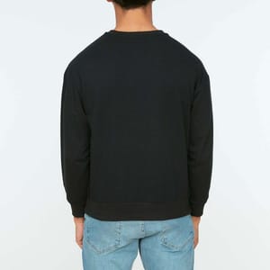 Black Front Print Printed Men's Sweatshirt - Sweatshirts 24