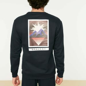 Back Print Sweatshirt Trendyol - Men's Sweatshirts 22