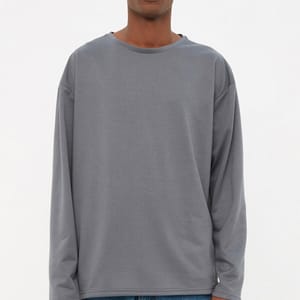 Essential Crew Neck Long Sleeve Oversized Men's T-Shirt - Long Sleeve T-Shirt 32
