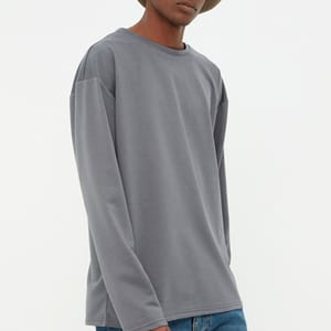 Essential Crew Neck Long Sleeve Oversized Men's T-Shirt - Long Sleeve T-Shirt 33