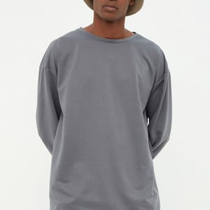 Essential Crew Neck Long Sleeve Oversized Men's T-Shirt - Long Sleeve T-Shirt 34