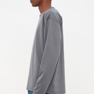 Essential Crew Neck Long Sleeve Oversized Men's T-Shirt - Long Sleeve T-Shirt 35