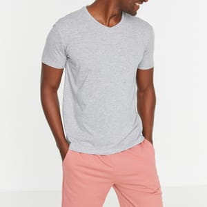Slim Fit V Neck T-Shirt Trendyol - Men's Short Sleeve T-Shirt 45