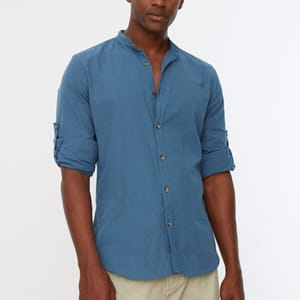 Basic Judge Collar Slim Fit Shirt Trendyol - Men's Long Sleeves Shirts 74