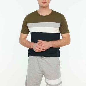 Men's Regular Fit Paneled Shorts - Sweat Shorts 27