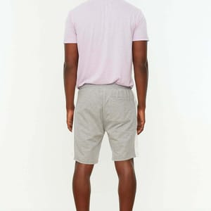 Grey Side Stripe Drawstring Men's Shorts - Sweat Shorts 34