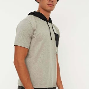 Contrast Pocket Hooded T-Shirt Contrast Pocket Hooded T-Shirt - Short Sleeve T-Shirt 42