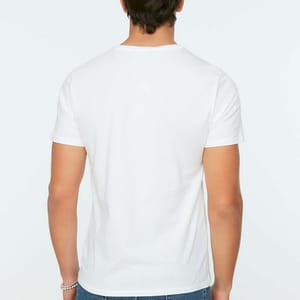 Hawaii White Crew Neck Men's T-Shirt Trendyol - Men's Short Sleeve T-Shirt 19