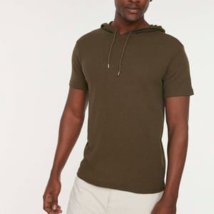 Textured Hooded T-Shirt