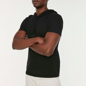 Textured Hooded T-Shirt