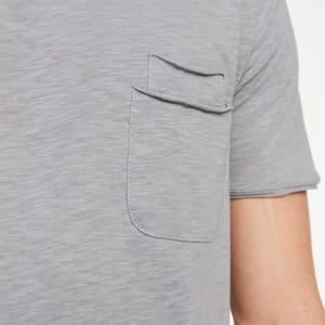 Grey Double Pocket Detail Crew Neck Men's T-Shirt - Short Sleeve T-Shirt 22