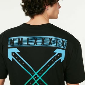 Back Print Crew Neck Black Men’s T-Shirts - Short Sleeve T-Shirt 23