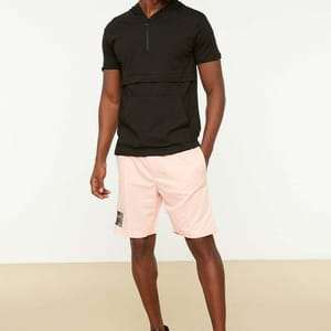 Half Zip Hooded T-Shirt