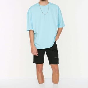 Back Print Essential Oversize Crew Neck Men's T-Shirt - Short Sleeve T-Shirt 57