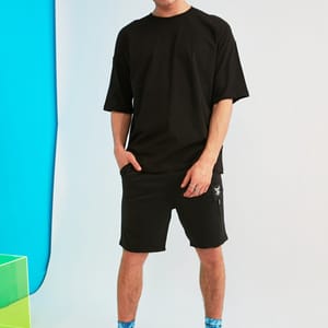 Back Print Essential Oversize Crew Neck Men's T-Shirt - Short Sleeve T-Shirt 76
