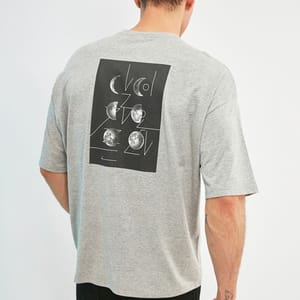 Back Print Essential Oversize Crew Neck Men's T-Shirt - Short Sleeve T-Shirt 32