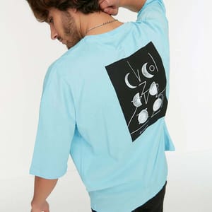 Back Print Essential Oversize Crew Neck Men's T-Shirt - Short Sleeve T-Shirt 54