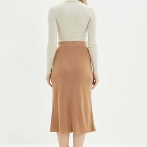 Button Detailed Knitwear Skirt - Midi Skirts 12