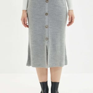 Button Detailed Knitwear Skirt Button Detailed Knitwear Skirt - Midi Skirts 35