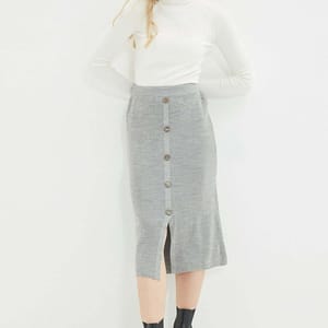 Button Detailed Knitwear Skirt Button Detailed Knitwear Skirt - Midi Skirts 37