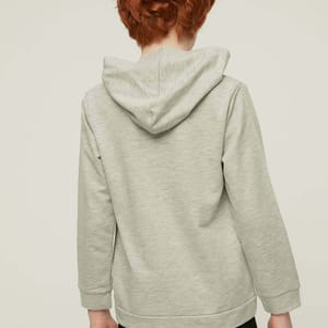 Grey Printed Hoodie Boy Knitted Slim Sweatshirt - Sweatshirts 64