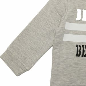 Grey Printed Hoodie Boy Knitted Slim Sweatshirt - Sweatshirts 66