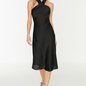 Halter Neck Knitted Women's Dress - Party Dresses 48