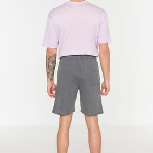 Drawstring Shorts Grey Trendyol - Men's Sweat Shorts 54