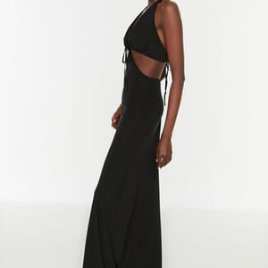 Black Halter Neck Cut Out Detail Women's Dress Black Halter Neck Cut Out Detail Women's Dress - Party Dresses 23