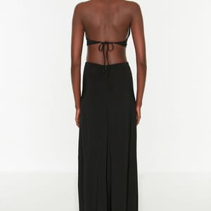 Black Halter Neck Cut Out Detail Women's Dress Black Halter Neck Cut Out Detail Women's Dress - Party Dresses 24