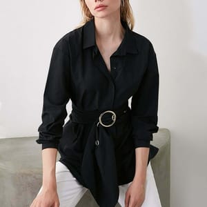 1_org_zoom Belt Buckle Detailed Shirt - Shirts & Blouses 45